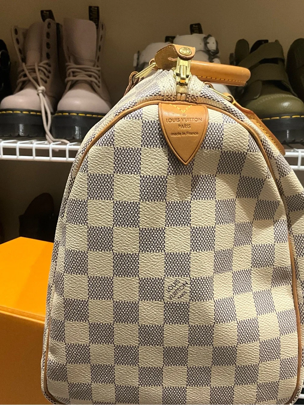 Louis Vuitton Authentic Damier Azur Speedy 35
